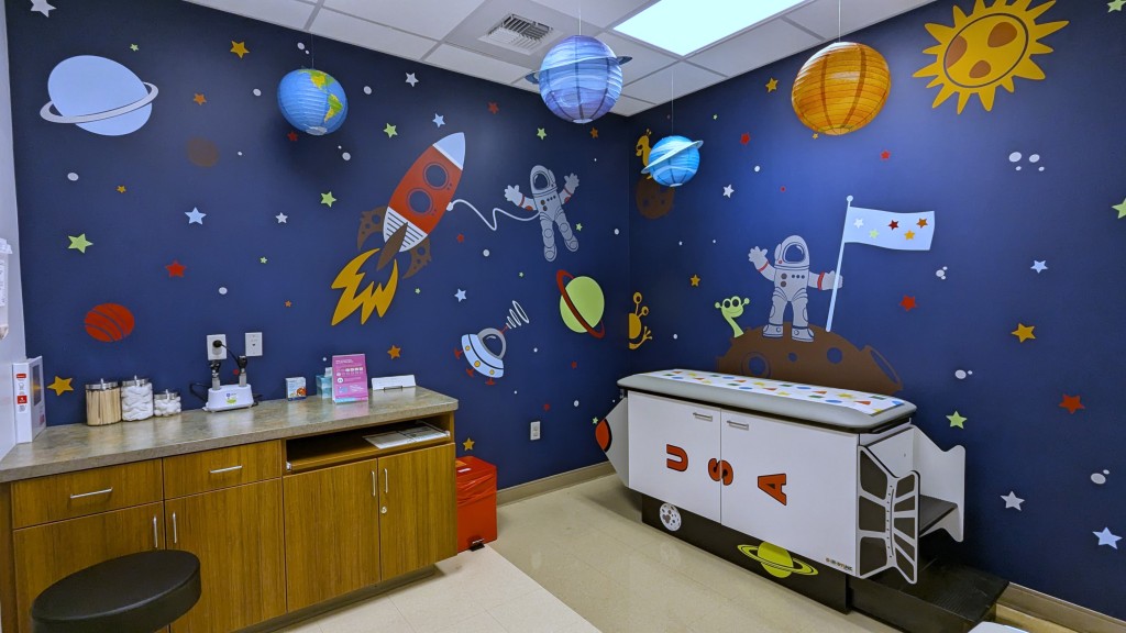 a space themed patient room